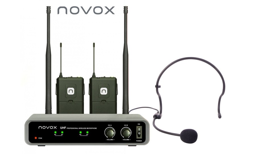 Novox FREE B2, Безжичен микрофон за глава, Двоен