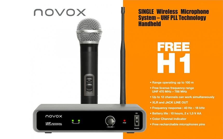 Безжичен микрофон Novox FREE H1