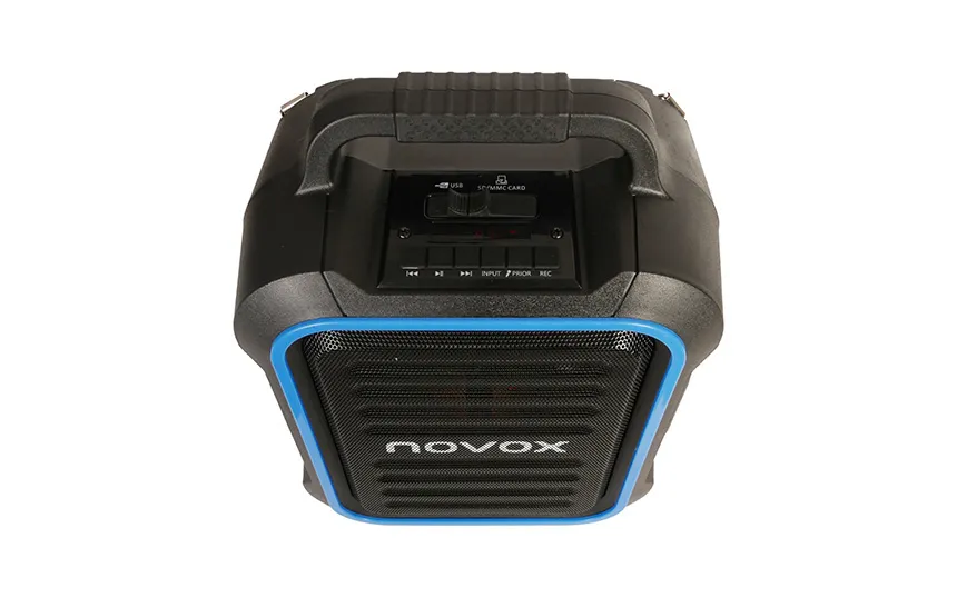 Активна караоке тонколона Novox Mobilite Blue, 6.5", 60W, Синя/Черна