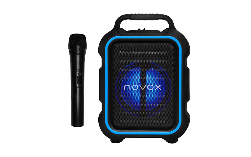 Активна караоке тонколона Novox Mobilite Blue, 6.5", 60W, Синя/Черна