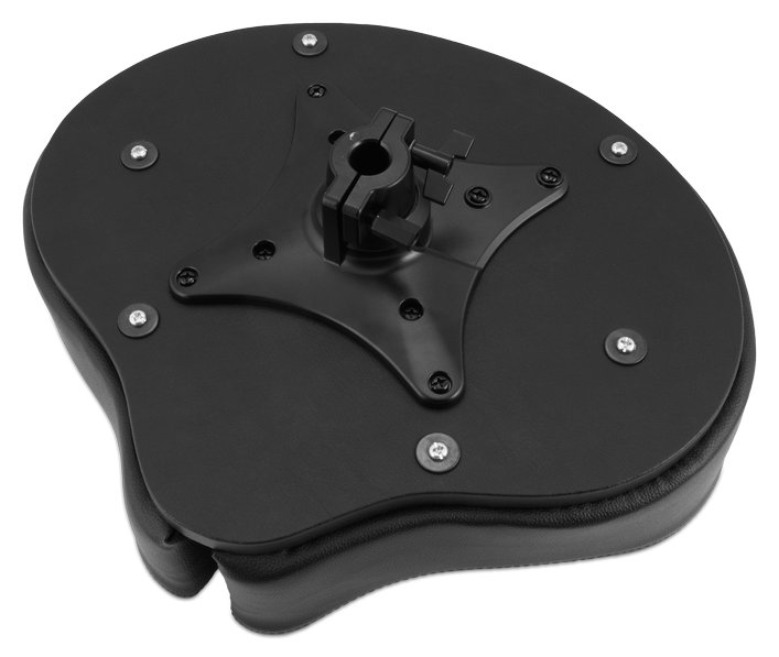 Ahead Drum Thrones - 18" Spinal G Saddle Black Cloth Top/Black Sides, 4 Leg Base, 8" to 24" Adjustment Height