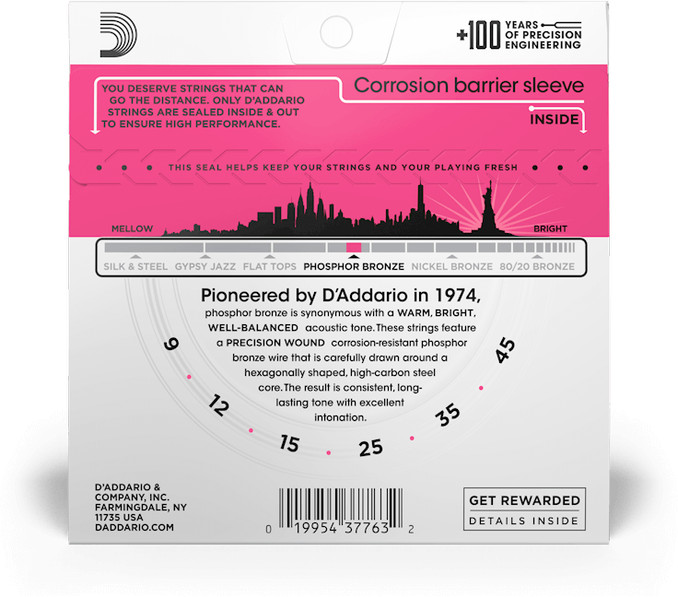 Daddario EJ23, Струни за акустична китара 09-45