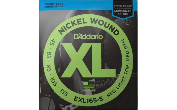 Daddario EXL165-5, Струни за 5 струнна бас китара 45-135