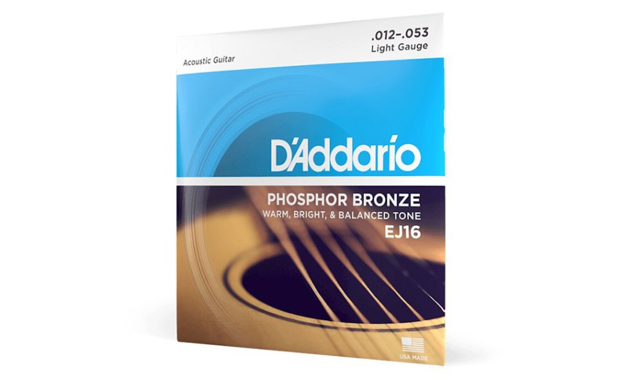 Daddario EJ16, Струни за акустична китара 12-53, Phosphor Bronze