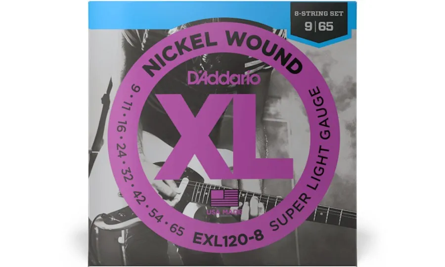 Daddario EXL120-8, Струни за 8 струнна електрическа китара, Размер 09-65