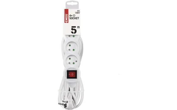 EMOS P1415, Разклонител с 4 гнезда, 5м. кабел и 16А ключ