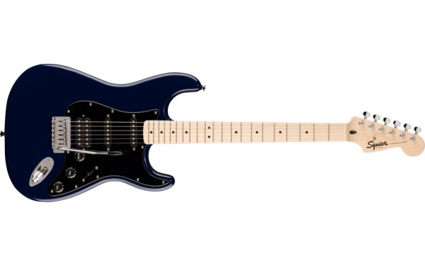 Squier by Fender Sonic Stratocaster HSS, Maple Fingerboard, Black Pickguard, Midnight Blue