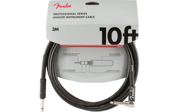 Fender PRO, Кабел за китара, 6.3mm/6.3mm, 3m, Г-образен