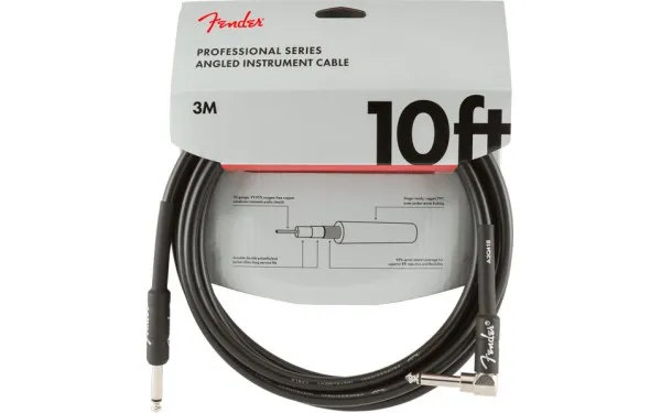 Fender PRO, Кабел за китара, 6.3mm/6.3mm, 3m, Г-образен