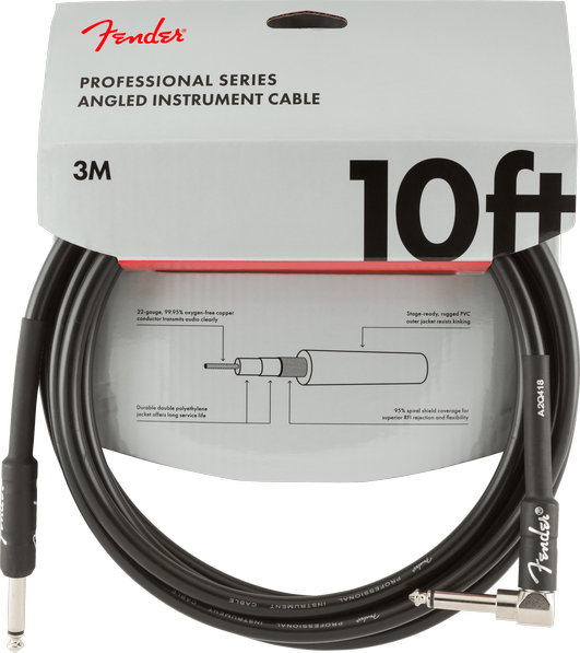 Fender PRO, Кабел за китара, 6.3mm/6.3mm, 3m, Г-образен