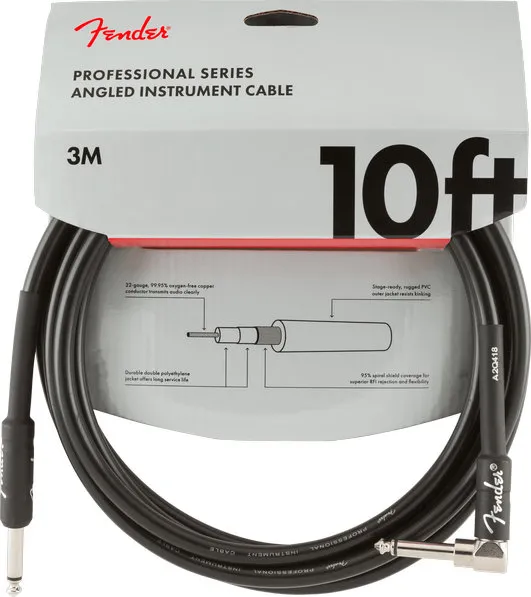 Fender PRO, Кабел за китара, 6.3mm/6.3mm, 3m, Г-образен