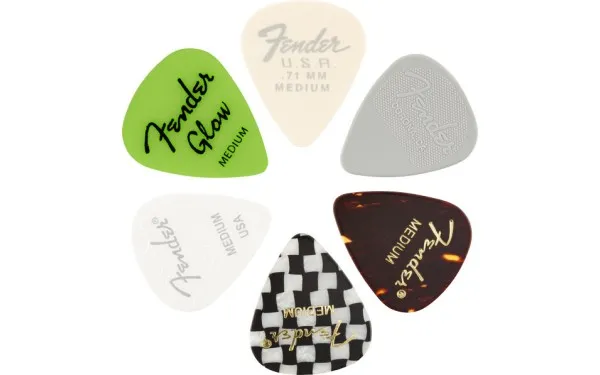 Fender 351 Shape, Material Medley, Medium, 6 Pack