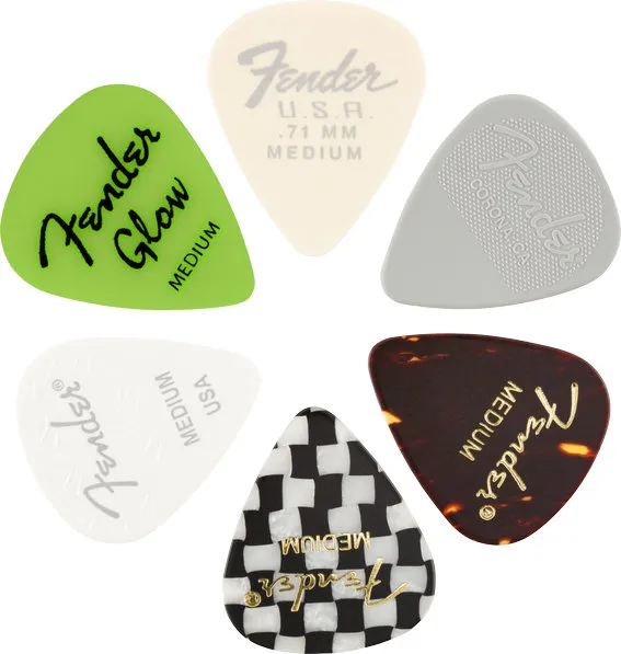 Fender 351 Shape, Material Medley, Medium, 6 Pack