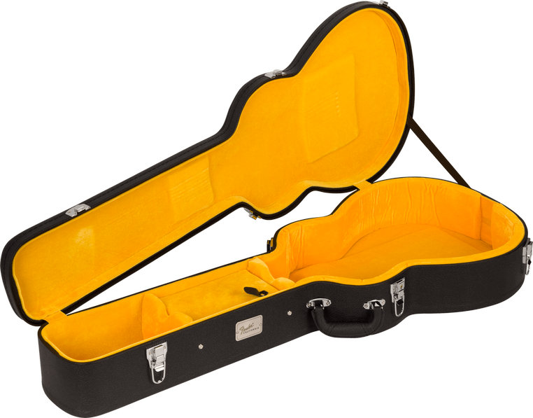 Fender California Vintage Malibu with Case, Gold Pickguard, Matching Headstock, Black