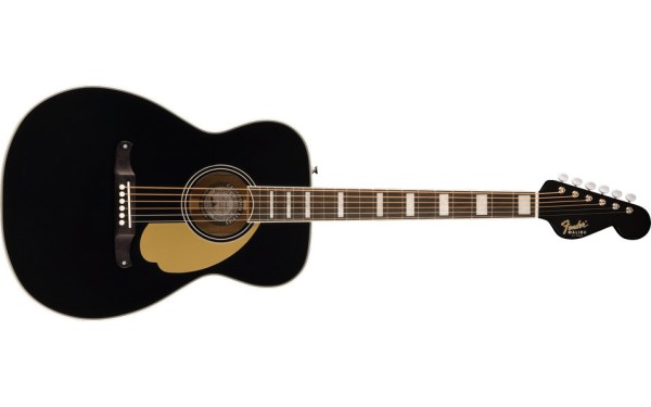 Fender California Vintage Malibu with Case, Gold Pickguard, Matching Headstock, Black