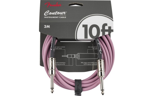 Fender Contour™ Кабел за китара, Burgundy Mist, 6.3mm/6.3mm, 3m