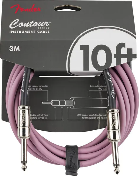 Fender Contour™ Кабел за китара, Burgundy Mist, 6.3mm/6.3mm, 3m