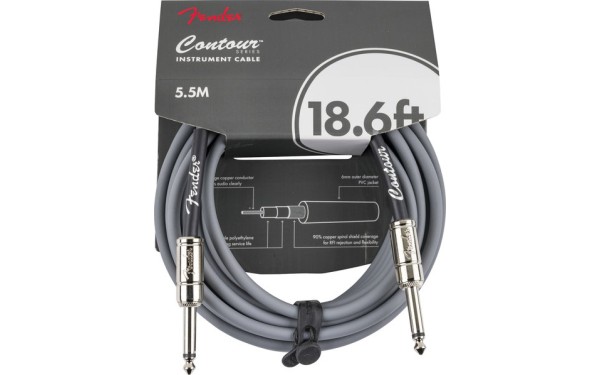 Fender Contour™ Кабел за китара, Inca Silver, 6.3mm/6.3mm, 5.5m