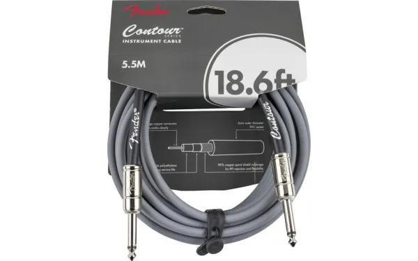 Fender Contour™ Кабел за китара, Inca Silver, 6.3mm/6.3mm, 5.5m
