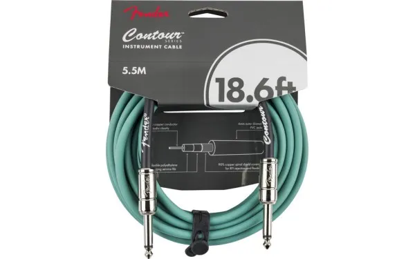 Fender Contour™ Кабел за китара, Sherwood Green, 6.3mm/6.3mm, 5.5m