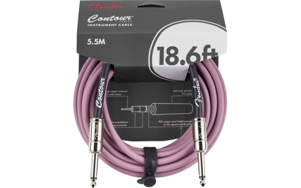 Fender Contour™ Кабел за китара, Burgundy Mist, 18.6', 6.3mm/6.3mm, 5.5m