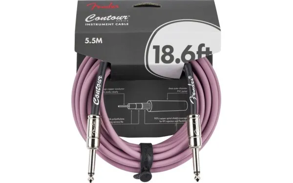Fender Contour™ Кабел за китара, Burgundy Mist, 18.6', 6.3mm/6.3mm, 5.5m