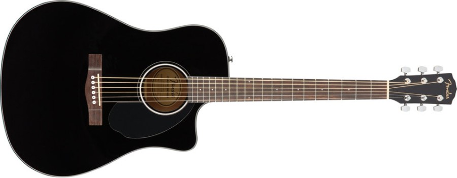 Fender CD-60SCE Dreadnought, Walnut Fingerboard, Black