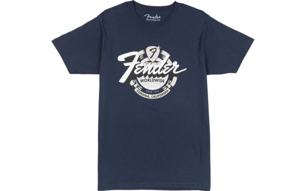 Fender World Wide Tee Vin Navy - L