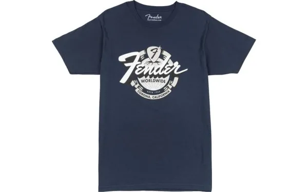 Fender World Wide Tee Vin Navy - L