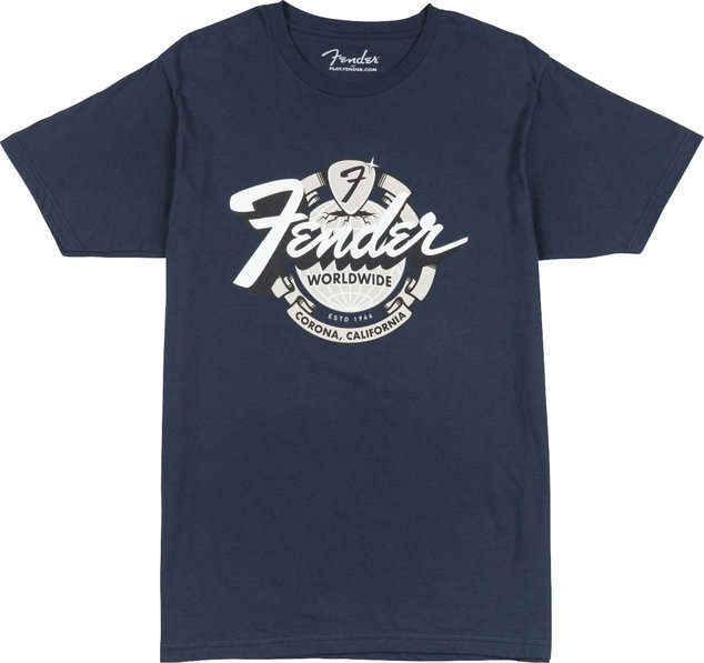 Fender World Wide Tee Vin Navy - S