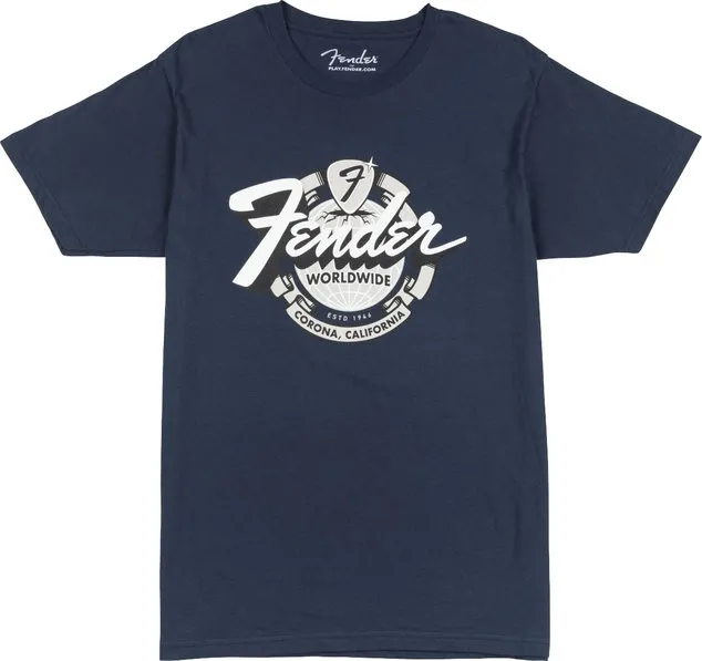 Fender World Wide Tee Vin Navy - M