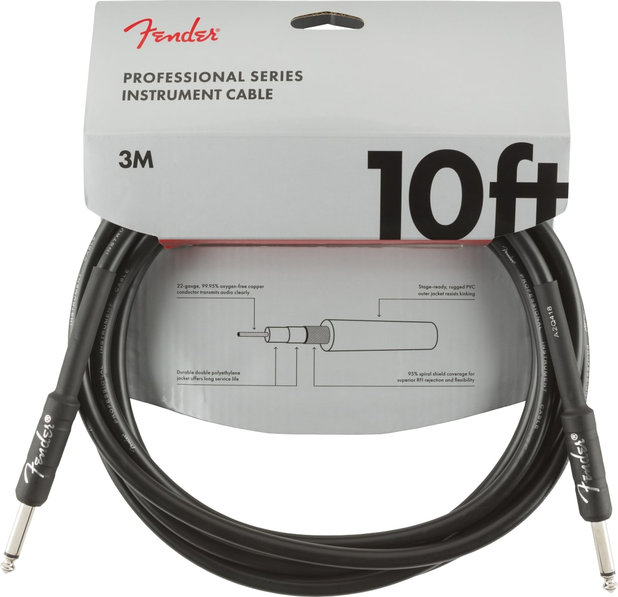 Fender PRO, Кабел за китара, 6.3mm/6.3mm, 3m