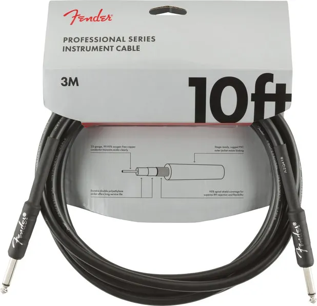 Fender PRO, Кабел за китара, 6.3mm/6.3mm, 3m