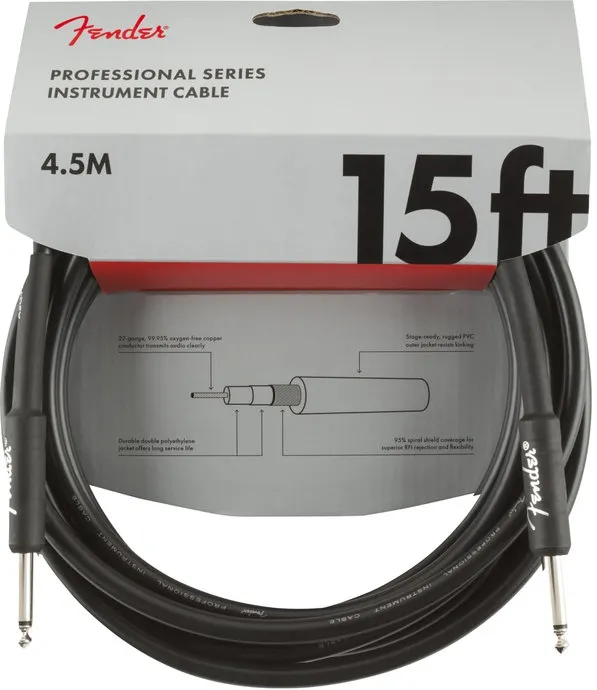Fender PRO, Кабел за китара, 6.3mm/6.3mm, 4.5m