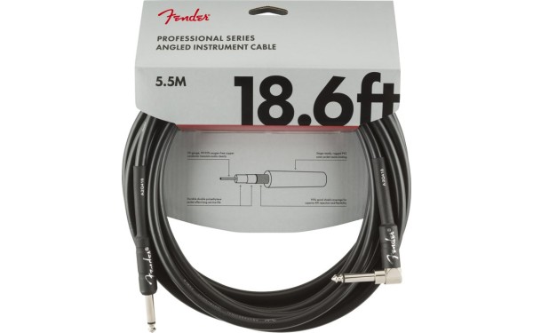 Fender PRO, Кабел за китара, 6.3mm/6.3mm, 5.5m, Г-образен