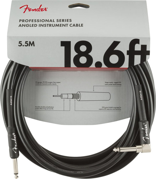Fender PRO, Кабел за китара, 6.3mm/6.3mm, 5.5m, Г-образен