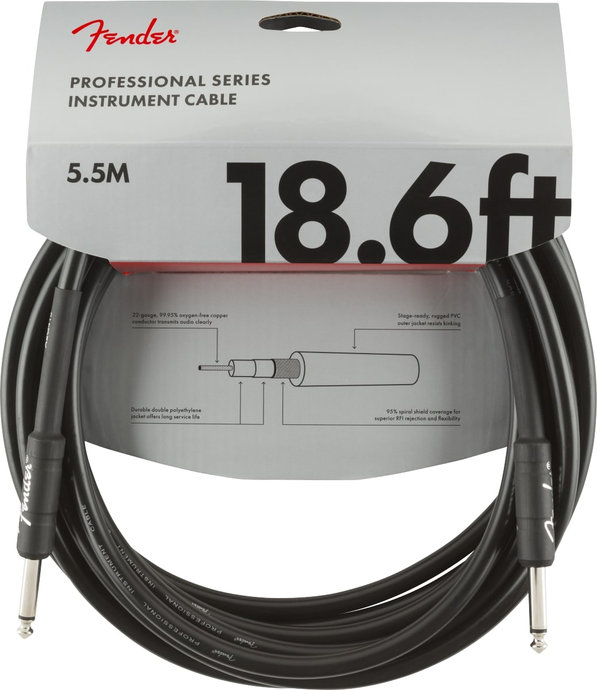 Fender PRO, Кабел за китара, 6.3mm/6.3mm, 5.5m