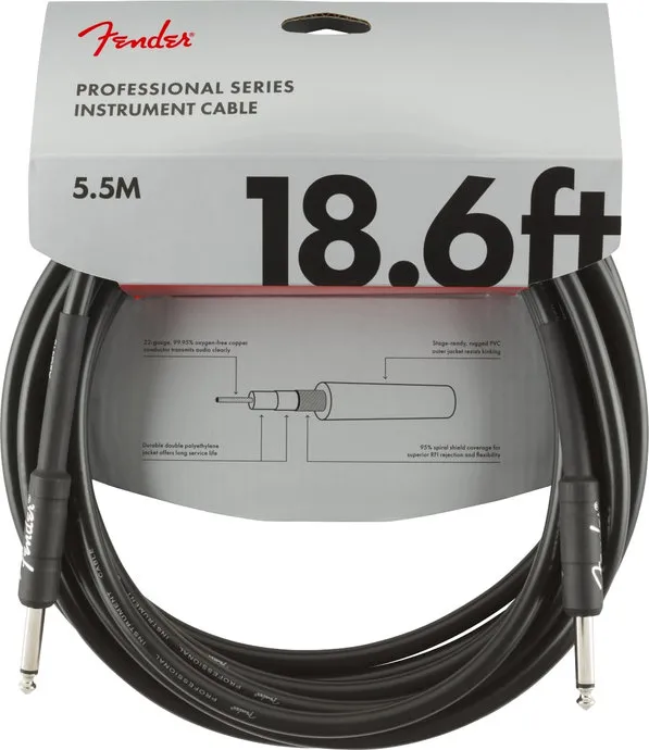 Fender PRO, Кабел за китара, 6.3mm/6.3mm, 5.5m