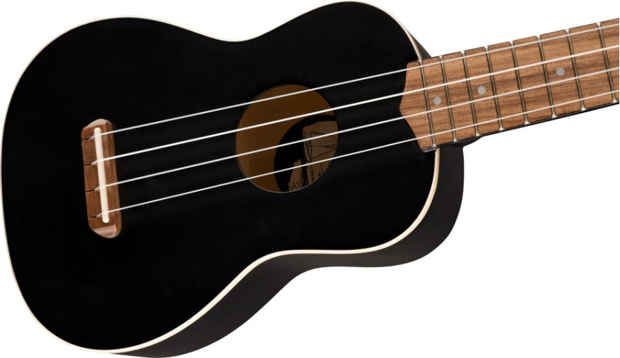 Fender Venice Soprano Uke, Walnut Fingerboard, Black