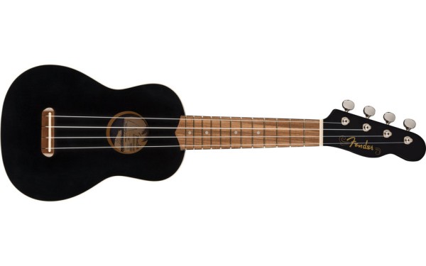 Fender Venice Soprano Uke, Walnut Fingerboard, Black