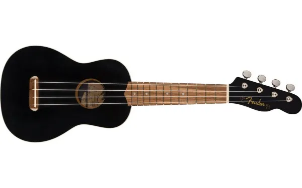 Fender Venice Soprano Uke, Walnut Fingerboard, Black