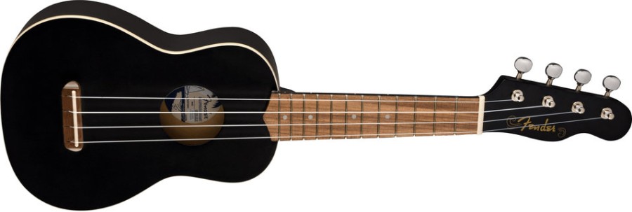 Fender Venice Soprano Uke, Walnut Fingerboard, Black