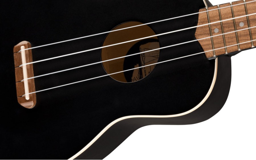 Fender Venice Soprano Uke, Walnut Fingerboard, Black