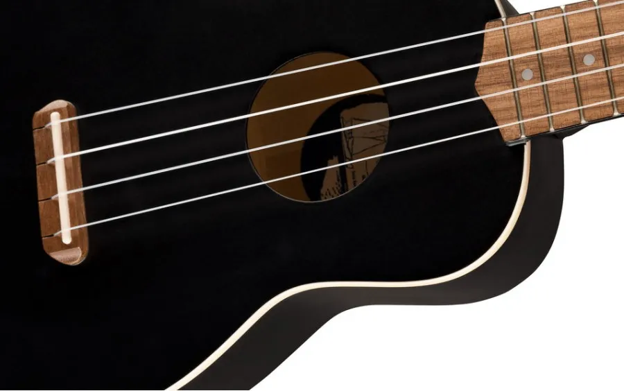 Fender Venice Soprano Uke, Walnut Fingerboard, Black