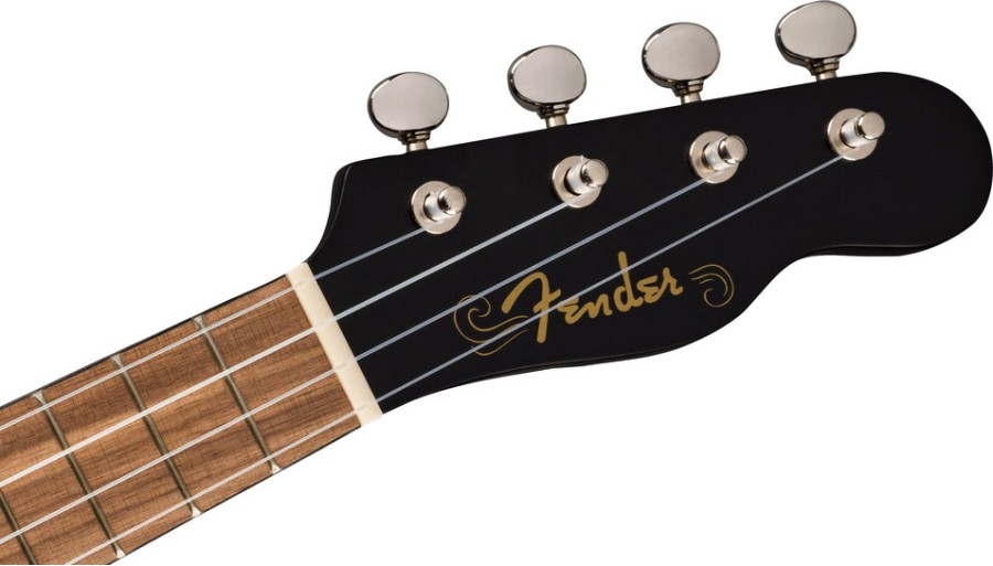 Fender Venice Soprano Uke, Walnut Fingerboard, Black