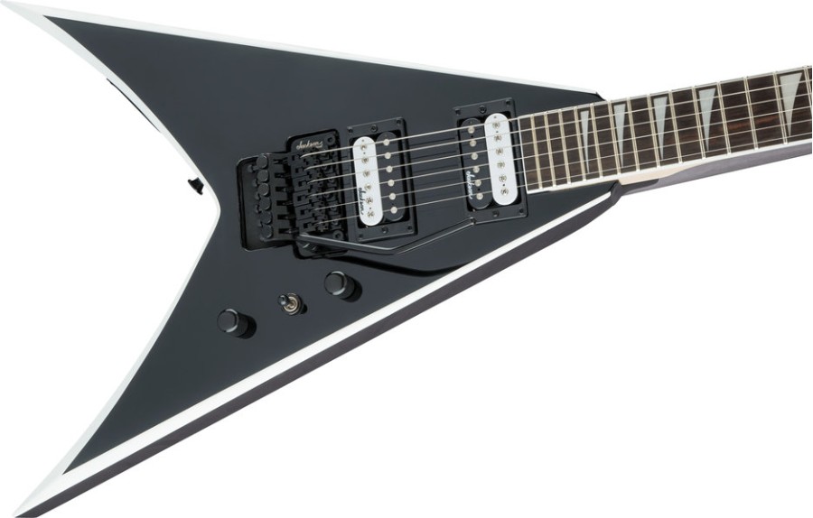 Jackson King V™ JS32, Black with White Bevels