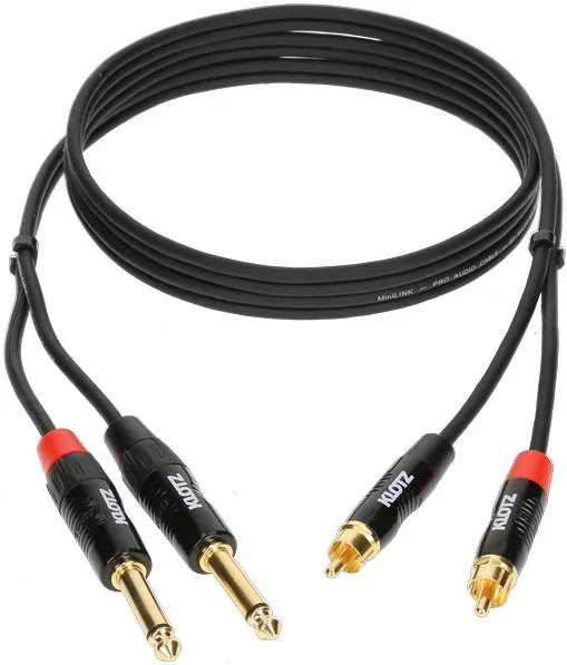 Klotz PRO TwinCable, 2x 6.3mm / 2x RCA, 0.9m