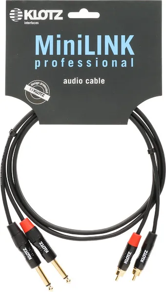 Klotz PRO TwinCable, 2x 6.3mm / 2x RCA, 0.9m