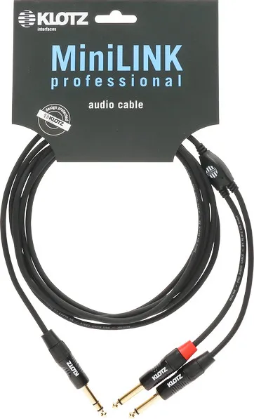 Klotz PRO Insert Cable, 6.3mm TRS / 2x 6.3mm, 0.9m