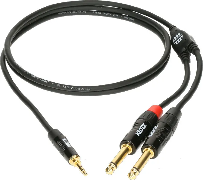 Klotz PRO Y-Cable, 3.5mm TRS / 2x 6.3mm, 1.5m